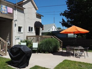 OVERALL:  The grill and outdoor dining furniture that are available for guests to use.