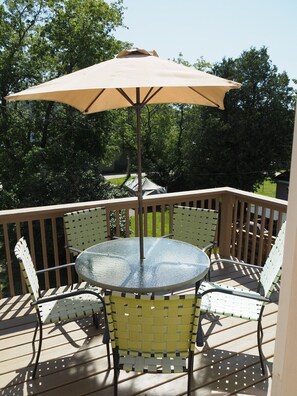OVERALL:  The private second floor deck and dining furniture