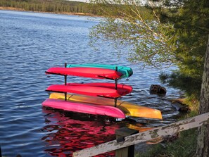 OVERALL:  The group of kayaks that are available for guests to use.