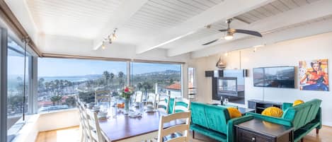 The Dining and Seating Areas Open Up to Gorgeous Ocean Views