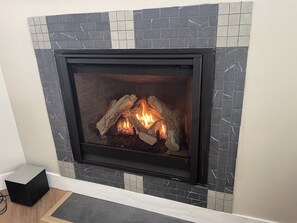 Two beautiful fireplace’s, and  four large TV’s!