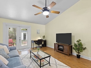 3. Living room and office area