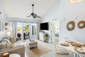 Living Room with vaulted ceiling