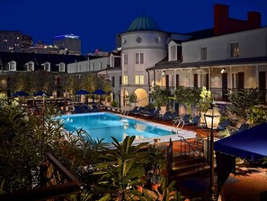 Heated Outdoor Pool at night