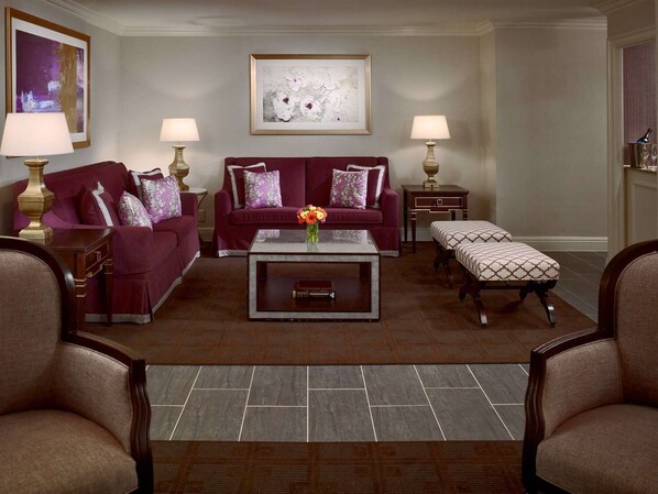 Living Area. Exact unit will be assigned upon arrival. Views, colors, and decor may vary.
