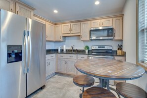 Kitchen | Hiking, Golfing & Boating Nearby