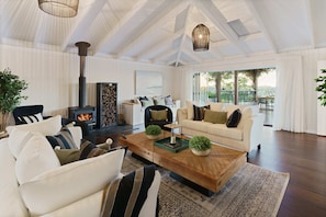Get cozy by the indoor fire place