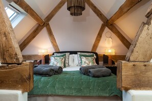 The beauty of bedroom two on the first floor with a 5' king-size bed and en-suite bathroom