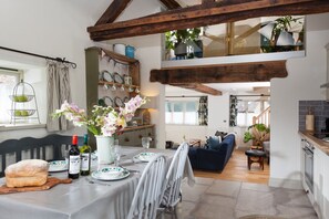 The Forge boasts beautiful high ceilings and exposed beams throughout