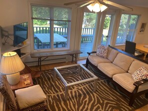 Living Room and outdoor deck
