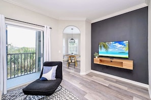 Living area with smart TV