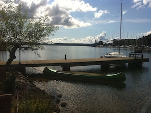 the own footbridge/bathing jetty