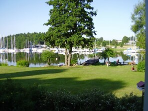 view of the lake Mälaren and the marina