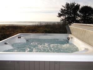 Ocean view from the hot tub   ground level   1st floor