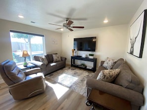 Your home away from home, with a big screen to match.