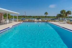 One of two heated resort pools.