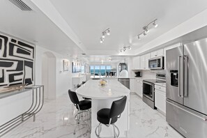 Spacious open-concept kitchen and living area