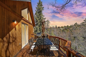 Gather and Grill: Create precious memories with family or friends on this private deck, complete with a cozy seating area and BBQ Grill for home-cooked delights.