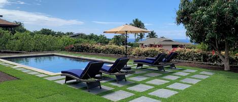 Pool with ocean view.