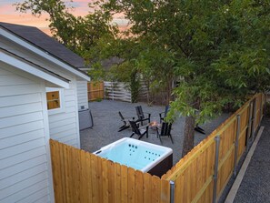 Privacy and shade in the spacious yard.