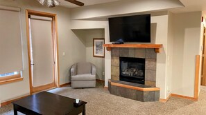 Living with gas fireplace