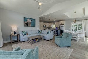 Top-Level Living Room with Deck Access