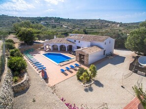 Sufficient space to accommodate a large family group around the pool area. 