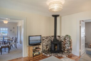 Living Room with Fireplace and HDTV