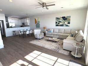 Living and Dining room looking toward Kitchen.
