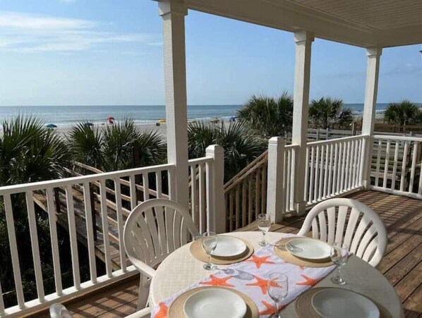 Direct Ocean-front with expansive balcony and private beach walkway. 