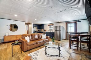 Living room with queen size sofa bed.