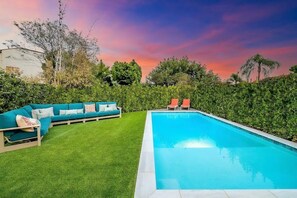 Private pool with outdoor living area