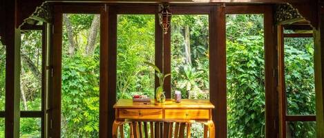 Ubud Art River House Our antique has a beautiful panoramic view of Ubud jungle