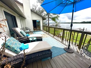 Upstairs deck gorgeous views in loungers, chairs, loveseat watch sunset/dolphins