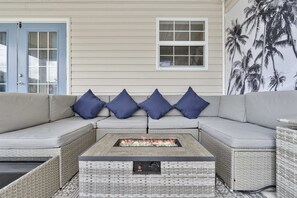 Outdoor Patio and Fire Pit overlooking the Pool