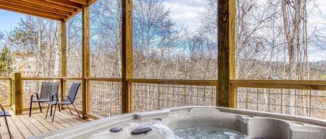 Soak in the Hot Tub after a long day of adventures