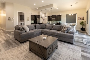 Large, open concept living area with comfortable seating.