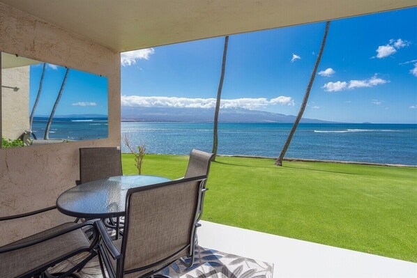 Take in the view over morning coffee! Your private lanai offers unbeatable oceanfront paradise.