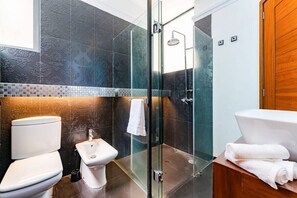 Luxury bathroom with a retro bidet