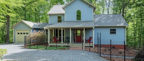 Exterior of our home on 5 acres within a private eco-forest but 2mi from Rt 151!