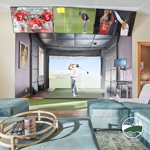 Enjoy the Foresight Falcon Pro Golf Simulator and Theatre Room! *Golf Simulator additional per night