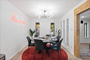 Dining Room: bright and airy space for memorable meals. Great for gathering!