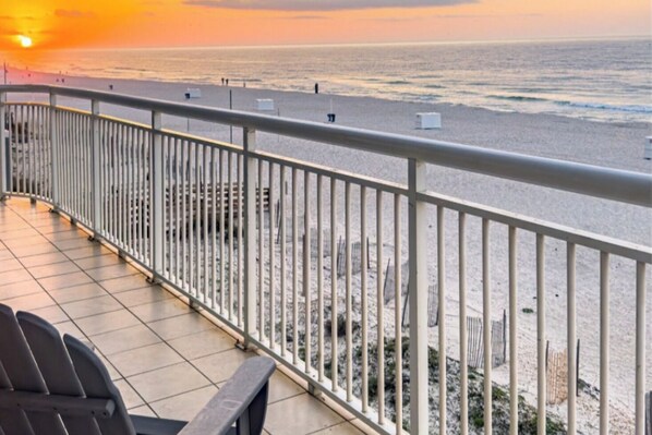Balcony Sunrise View - See All of our 5-Star Reviews on GSBeach.com
