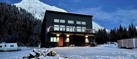 Home away from home, nestled up agains the mountains with views of Resurrection Bay. 
