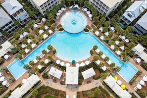 Seacrest Beach on 30A 12,000 Sq Ft Communty Pool- Ready for a refreshing escape? Dive into the largest pool on 30A. It is a true aquatic paradise and one of the largest pools in the state of Florida! Get ready for some serious relaxation and fun!