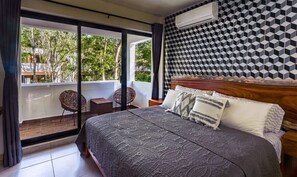 Bedroom with a balcony