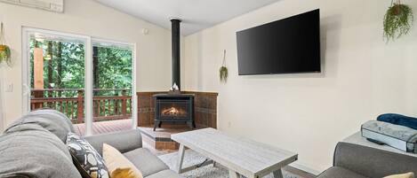 Living area leading to the private deck