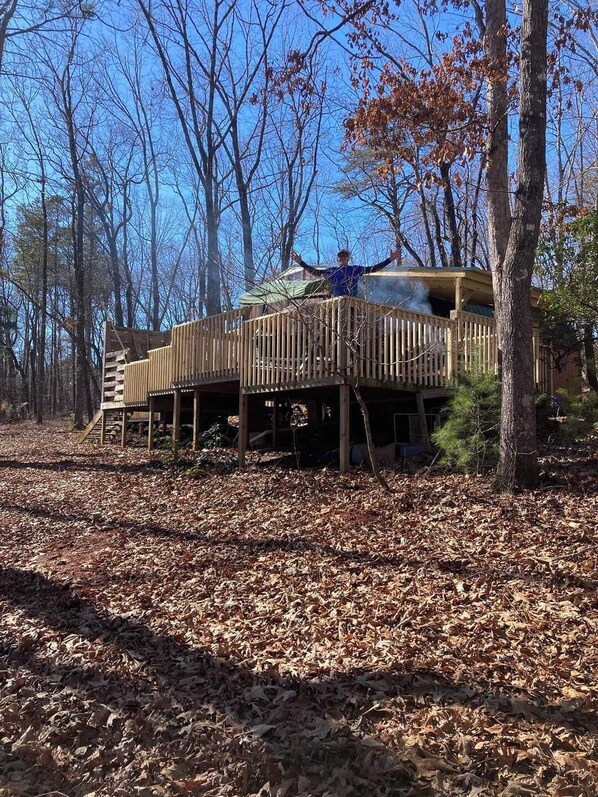 The front of the cabin. 