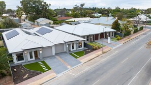 From left to right - No 54, 52, 50 and 48 Villa frontages.   Key collection from key system in front fence of property to the right of 48.