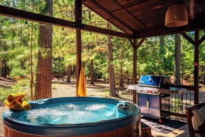 Completely unwind in the luxurious hot tub.